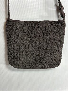 Liz Claiborne Brown Woven Crossbody Bag